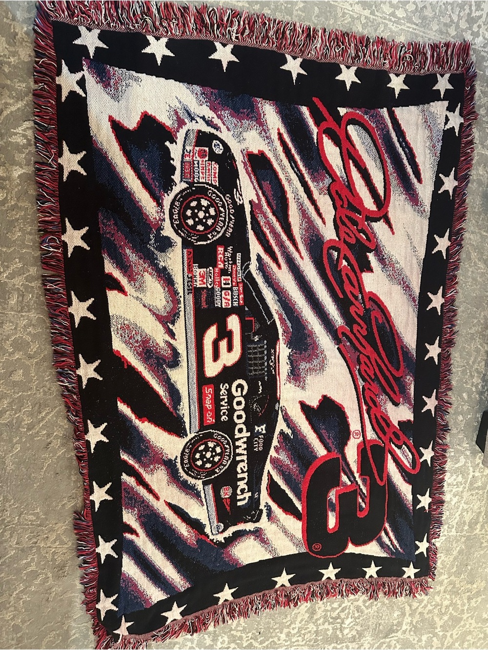 #3 Red, White & Blue Racing Woven Throw Blanket